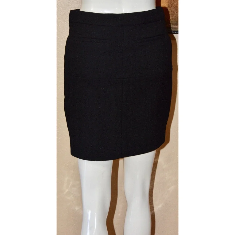 CHANEL Haute Couture Black Wool Designer 4 Pocket Mini Skirt Size 38/2